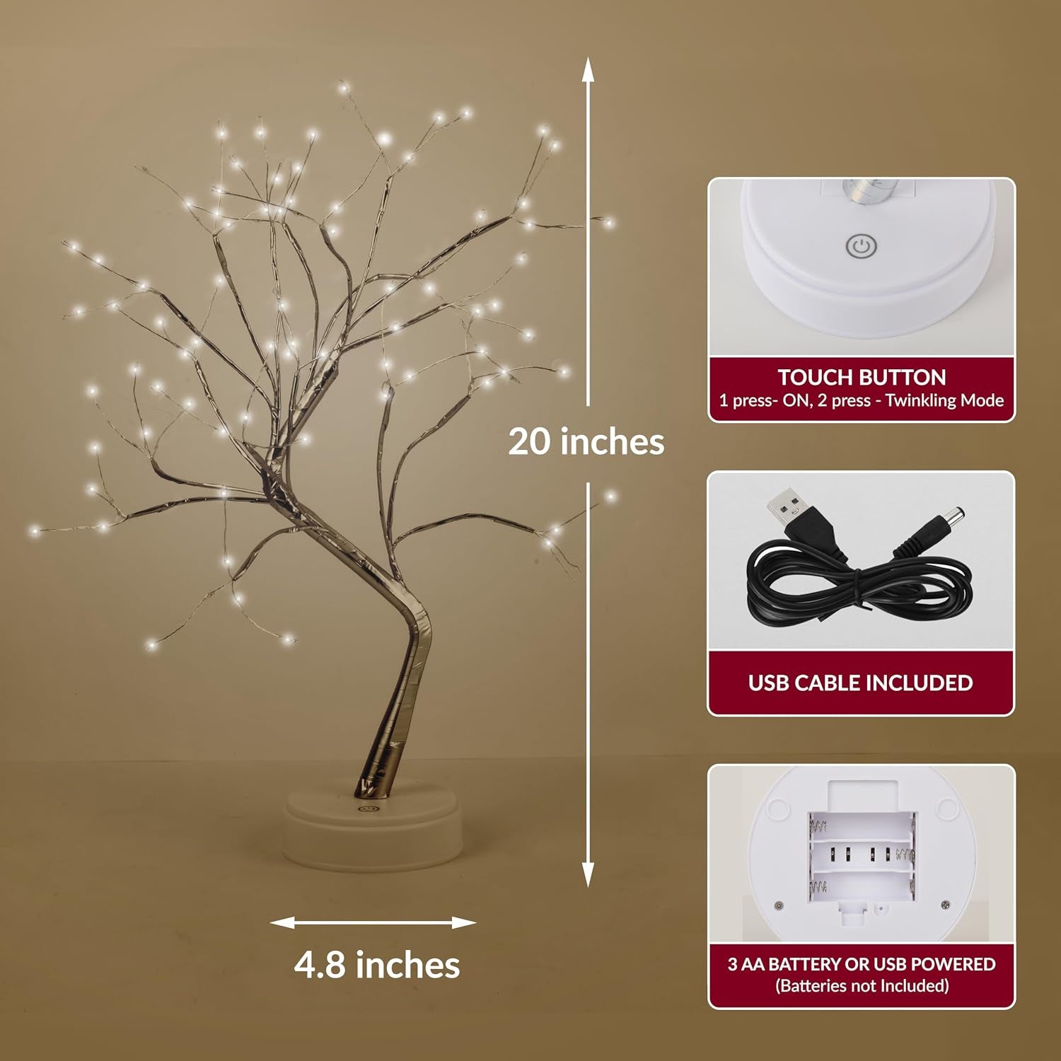 RGB Tree Desk Lamp — Study Aesthetic